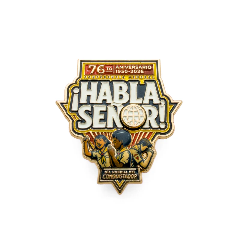 Pin Día Mundial del Conquistador 2026 - Habla Señor - Souvenirs | Acampando JA